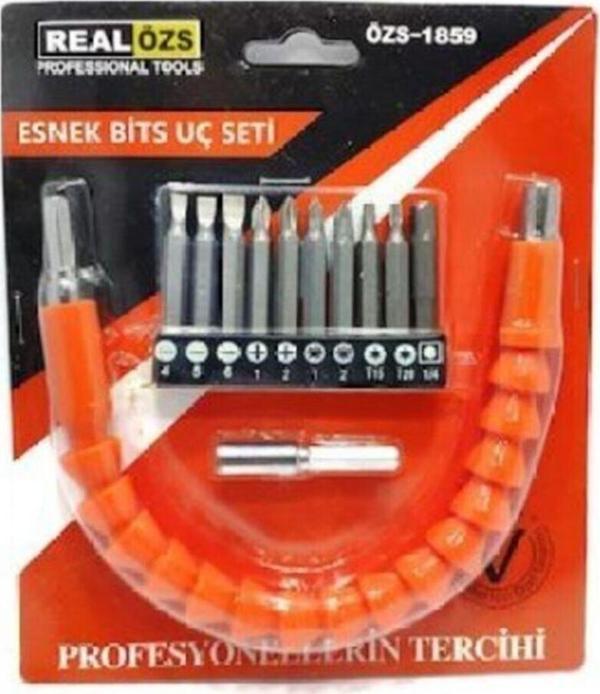Real Özs Körüklü Bükülen Bits Uzatma Matkap Ucu Bükülebilir Esnek Oynar Vidalama 12 Parça Esnek Bits Uç Seti - Image 1