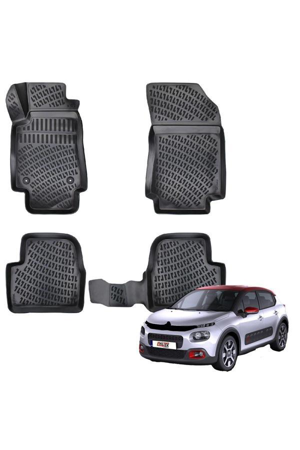 Citroen C3 2016 Sonrası Araçlar İçin Uygun Araca Özel 3D Havuzlu paspas - Image 1