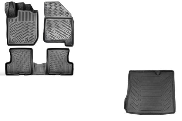 Dacia Duster 4x2 2018 - 2022 yılları arası Uyumlu 3D Paspas + Bagaj Havuzu - Image 1