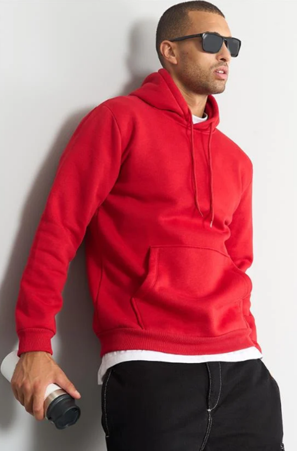 Çetinkaya Mentality 3035 3 İp Kapşonlu Kırmızı Sweatshirt - Image 1