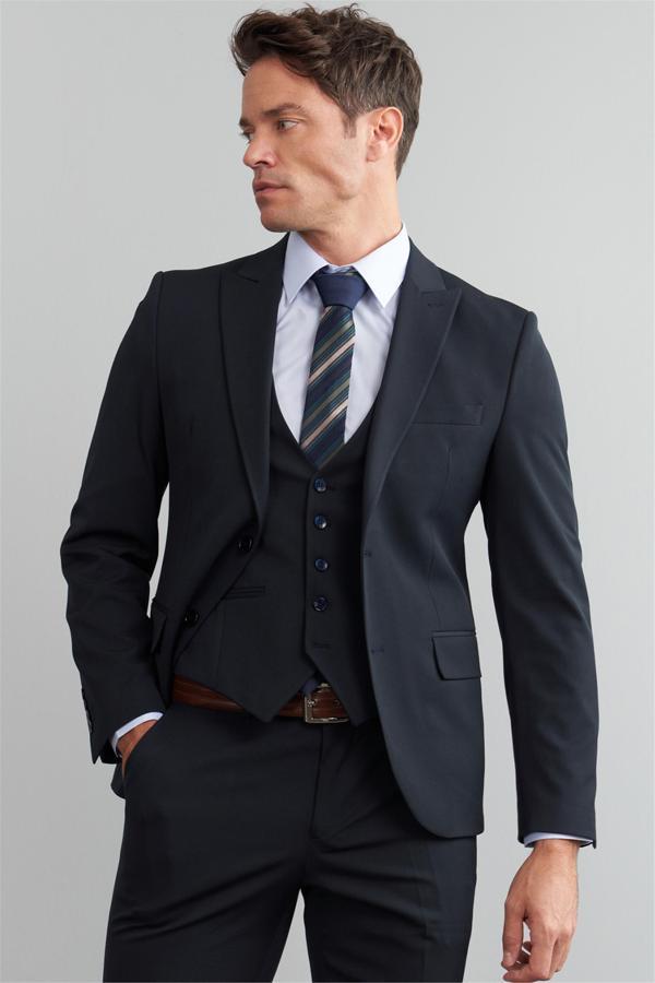 Çetinkaya Mentality 38 Yunter Loco Slim Fit Yelek Takım Elbise Lacivert - Image 1