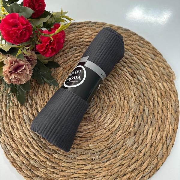 ARSEL MODA Pratik Pliseli Şal Antrasit PVD0105 - Image 1