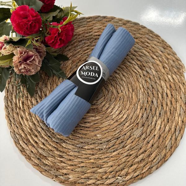 ARSEL MODA Pratik Pliseli Şal Gök Mavi PVD0106 - Image 1