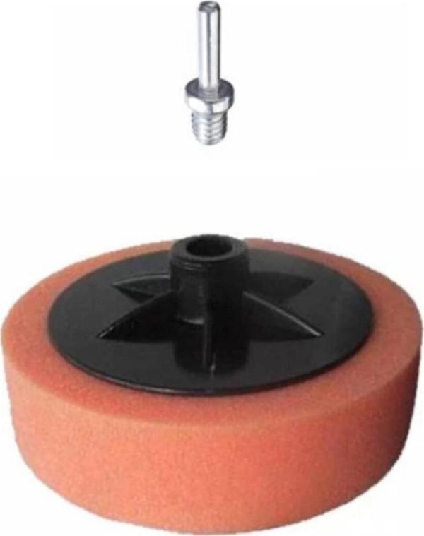 Rekotools - Pasta Cila Polisaj Süngeri 150 Mm M14 Turuncu+ Matkap Aparatı - Image 1