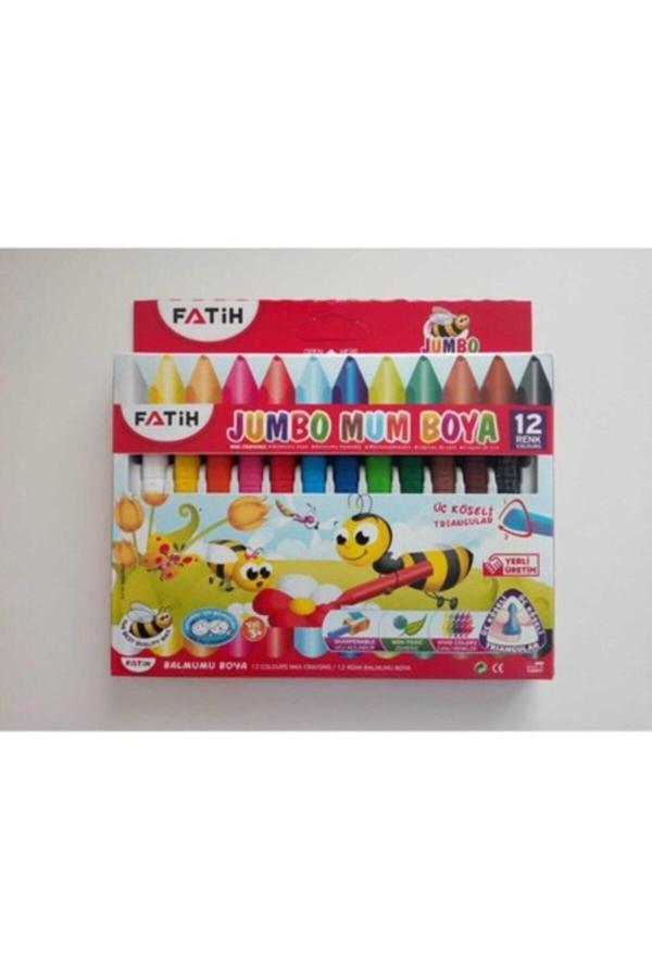 Fatih 12 Renk Jumbo Üçgen Mum Boya - Image 1