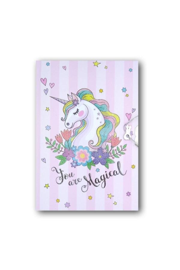Çınar Defter Çınar Uni Note Kilitli Günlük & Hatıra Defteri Unicorn Magical - Image 1