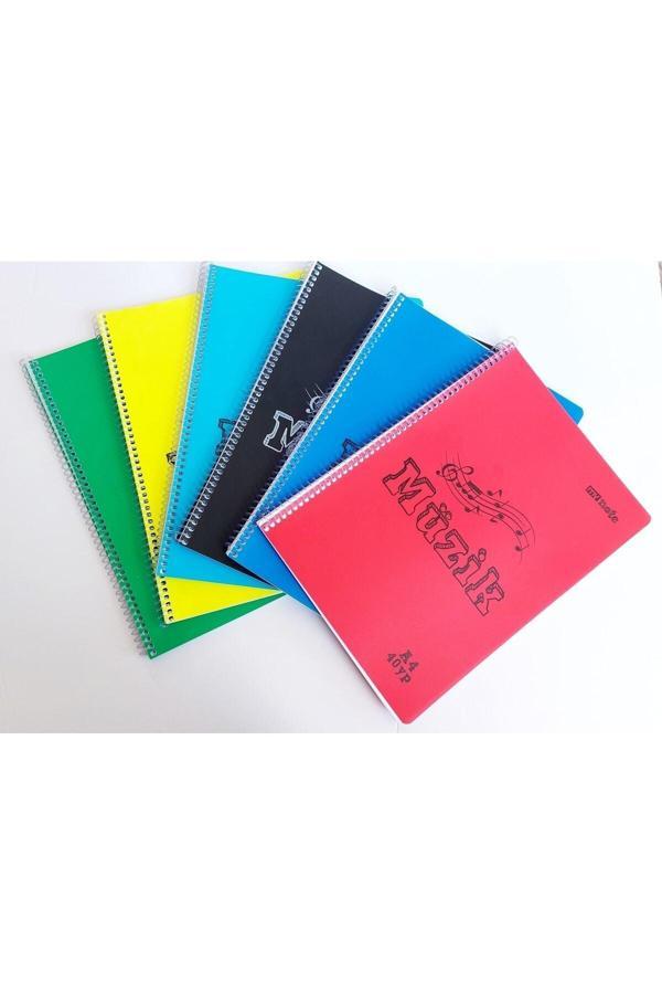 Mynote 1 Adet Plastik Kapak A4 Büyük Boy Telli 40 Yaprak Müzik Defteri Karışık Renk Yollanacaktır. - Image 1
