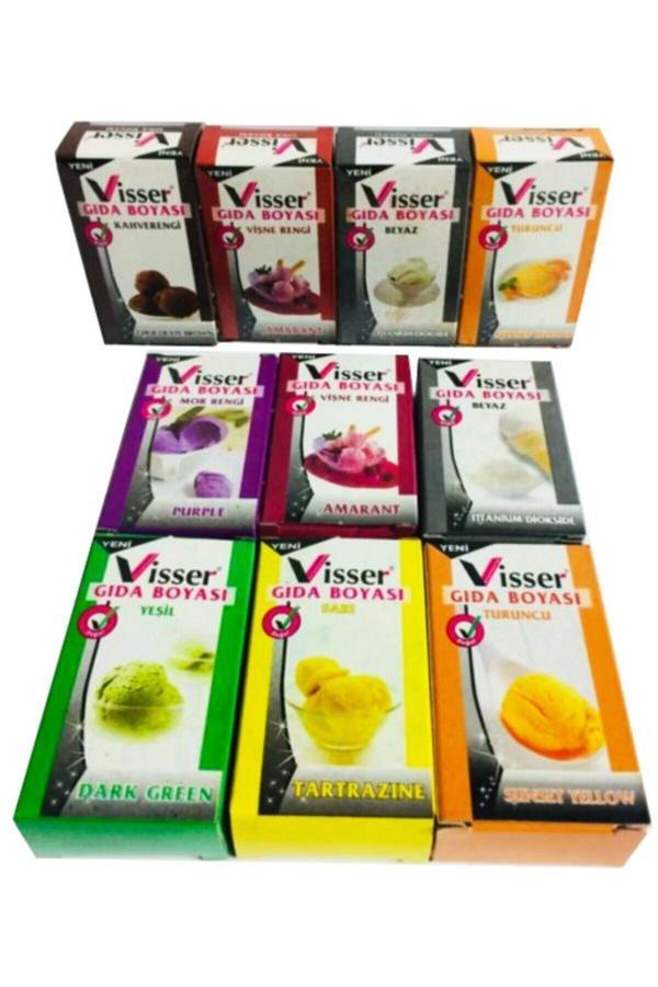 Visser 6 Adet Toz Gıda Boyası Net 9 Gr. 6 Farklı Renk G.B - Image 1