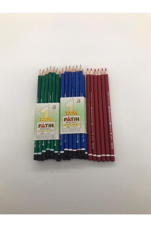 Fatih 24Lü Kurşun Kalem - 6 Adet Kırmızı Kurşun Kalem - Image 1