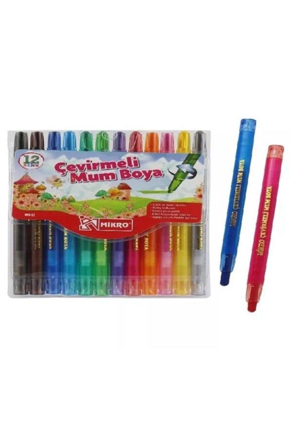 Mikro Çevirmeli Mum Boya 12 Renk - Image 1