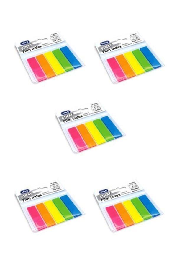 Mas Film Index Postit Ayraç 12X45 Mm Dikdörtgen 5 Renk (5 Paket) - Image 1