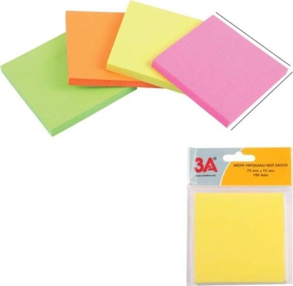 3A Post It, Renkli Yapışkanlı Not Kağıdı - Image 1
