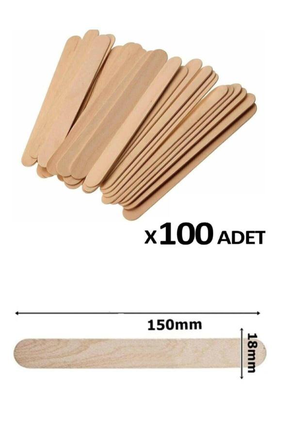 Mekafix Ahşap Dil Çubuğu Naturel 100'Lü Paket Geniş 150*18 Mm Çx - Image 1