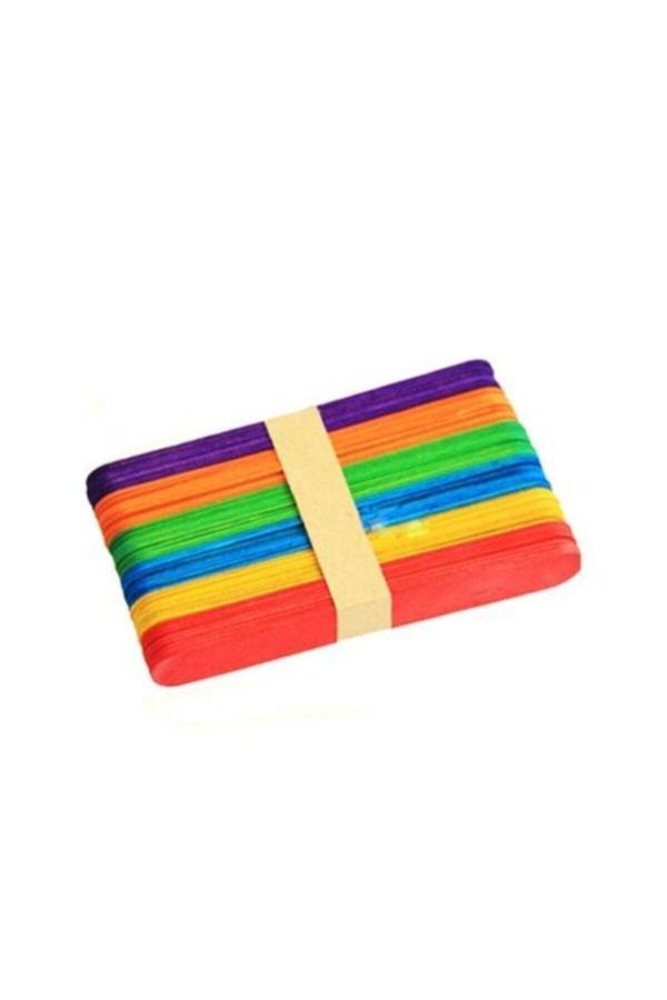 Joy And Toys Geniş Renkli Ahşap Çubuk 50 Li 3 Paket Dil Çubuğu Abeslang 150 Adet Çx - Image 1