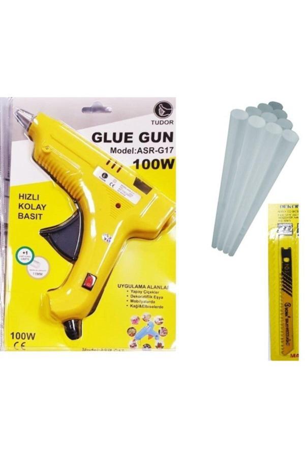 Tudor Sıcak Kalın Mum Silikon Tabancası 100 Watt Anahtarlı Sarı 10 Mum Ve Soma Uç - Image 1