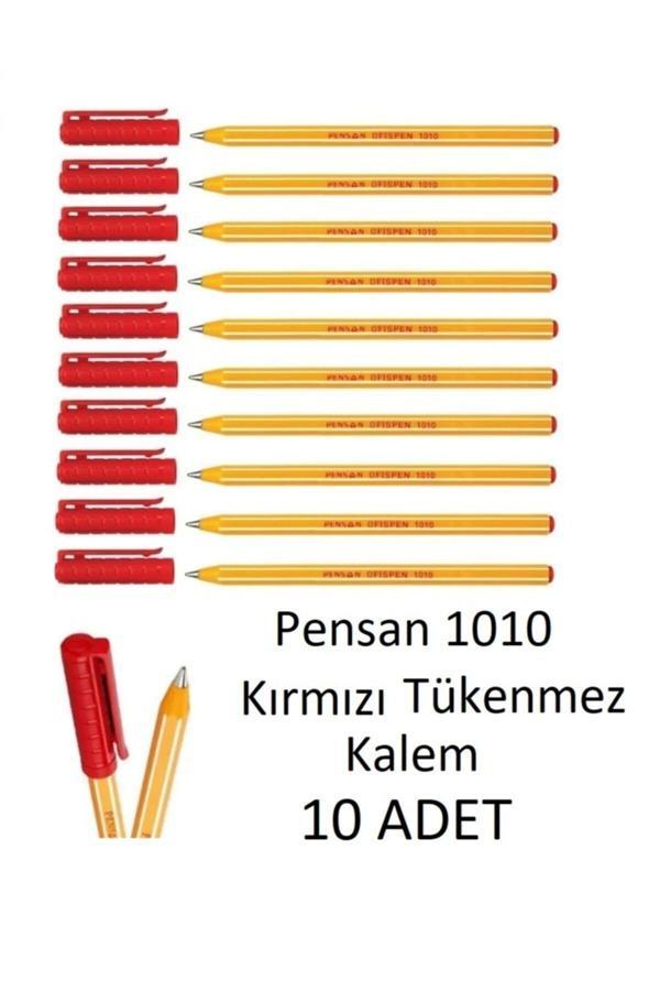 Pensan 1010 Kırmızı Tükenmez Kalem Ofispen 10 Adet - Image 1
