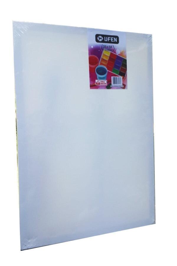 Ufen Pamuk Öğrenci İşi Yandan Zımbalı Beyaz Canvas Tuval 35X50 Cm - Image 1