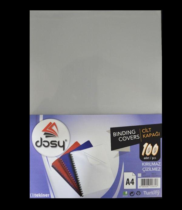 Dosy Cilt Kapağı A4 160 Micron 100 Lü Paket Şeffaf - Image 1