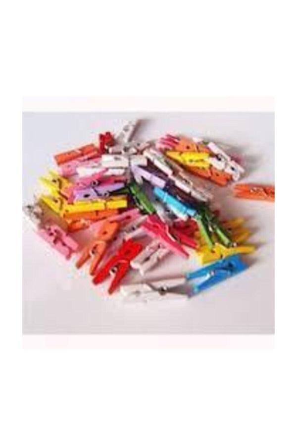 Kraf Kids Ahşap Mandal Büyük Renkli 25'Li Kk166 - Image 1