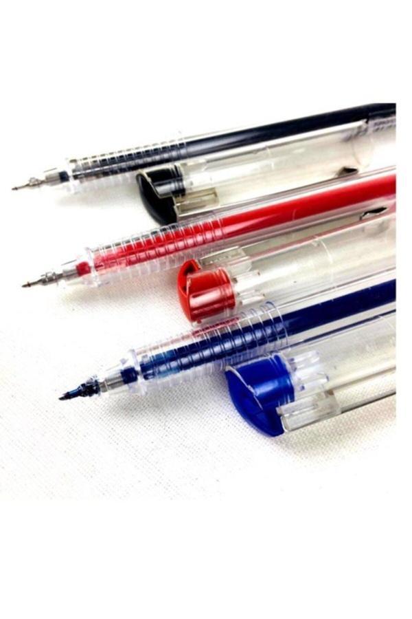 Pensan 3'Lü Set Siyah-Mavi-Kırmızı Tükenmez Kalem Jel Kalem Öğretmen Kalemleri - Image 1