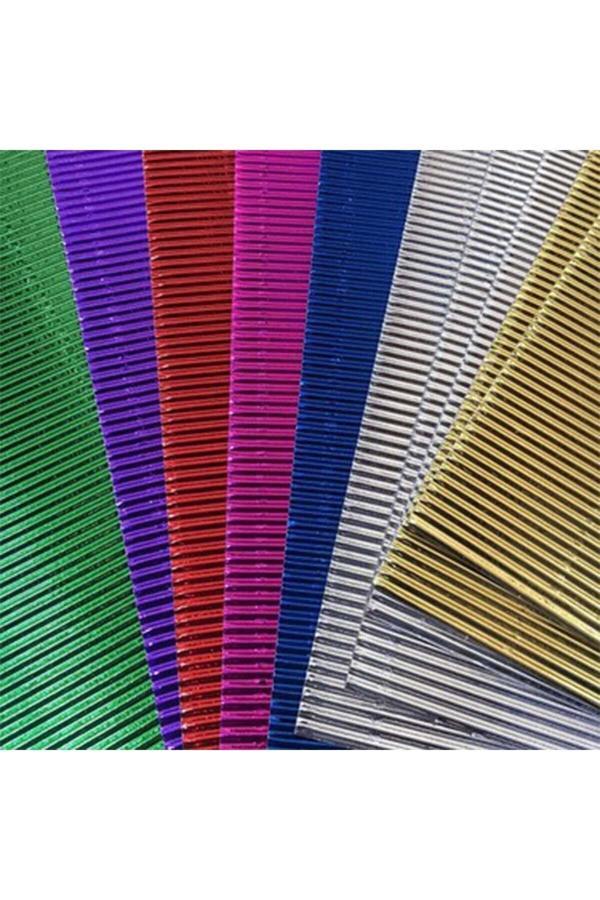 Mikro Metalik Oluklu Mukavva 23*33 7 Renk 10 Adet - Image 1