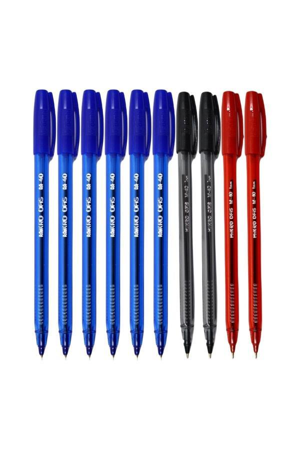 Mikro M-40 Tükenmez Kalem 1.0 Mm 3 Renk Set 10'Lu - Image 1