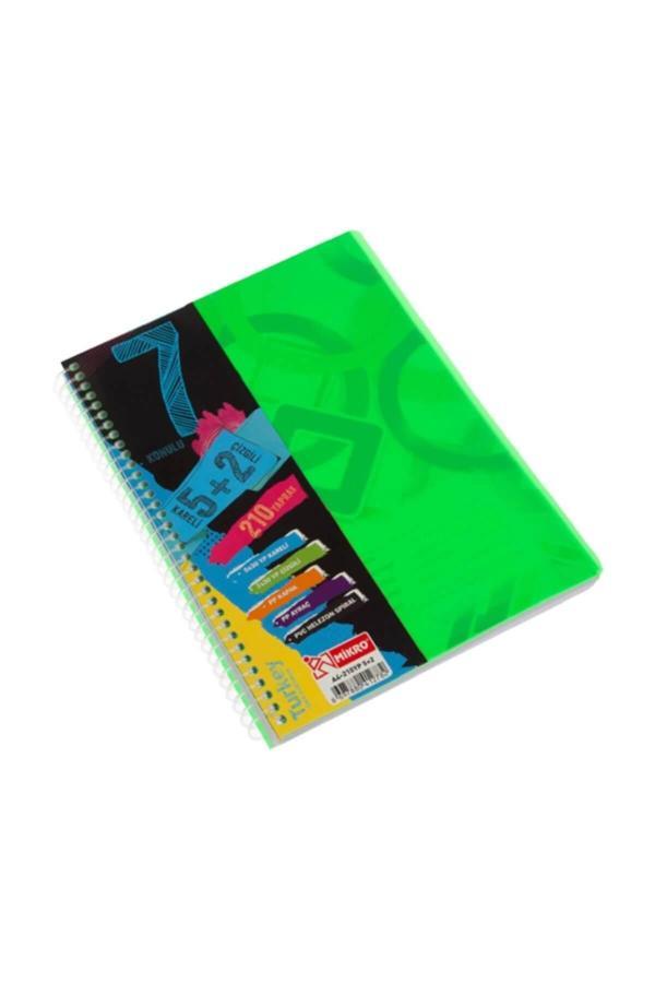 Mikro A-4 Eko 5+2 Ayraçlı Defter Plastik Kapak 210 Yaprak A4210E52 - Image 1