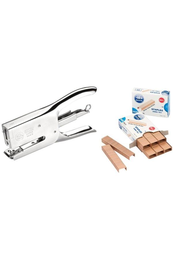 Delta 105 Zımba Makinası Büyük Boy Pens Tipi 24/6 Tel Hediyeli - Image 1