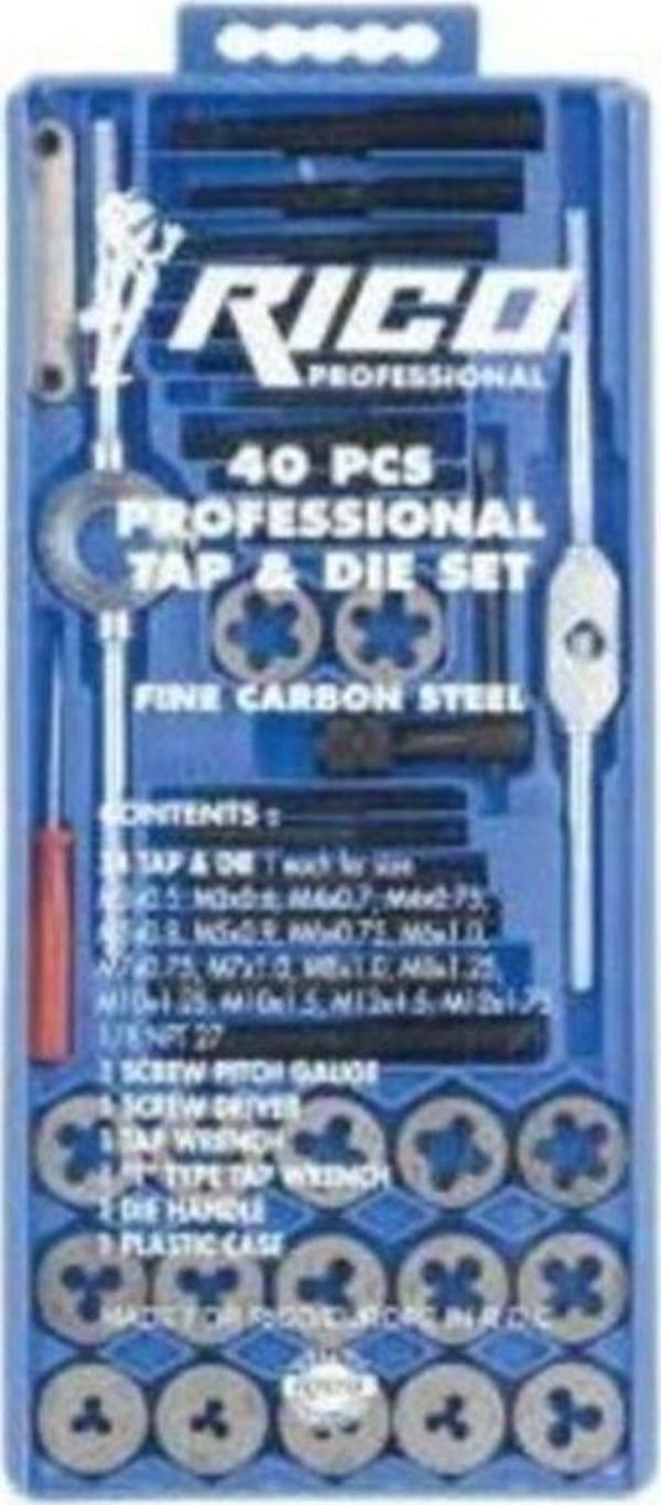 Rico 40 Parça Klavuz Pafta Seti Metrik Set Kılavuz Pafta - Image 1