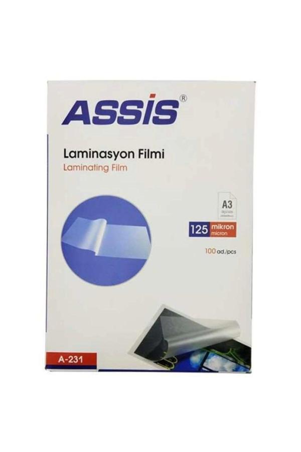 Assis Laminasyon Filmi A3 125 Mic 100 Lü Şeffaf A-231 - Image 1