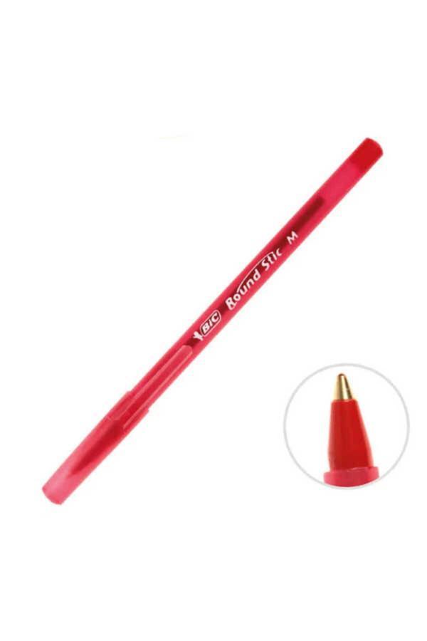 Bic Round Stic Tükenmez Kalem, (1 Adet) Kırmızı, 1.0 Mm, Yağ Bazlı - Image 1