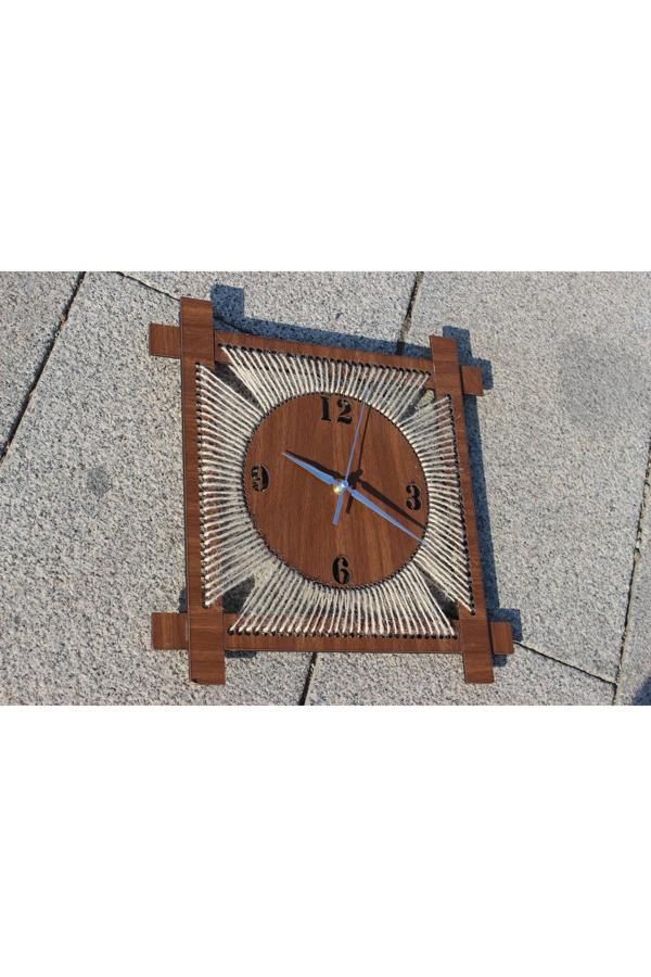 Dekor Treni 60 İpli Ahşap Dekoratif Duvar Saati - Image 1