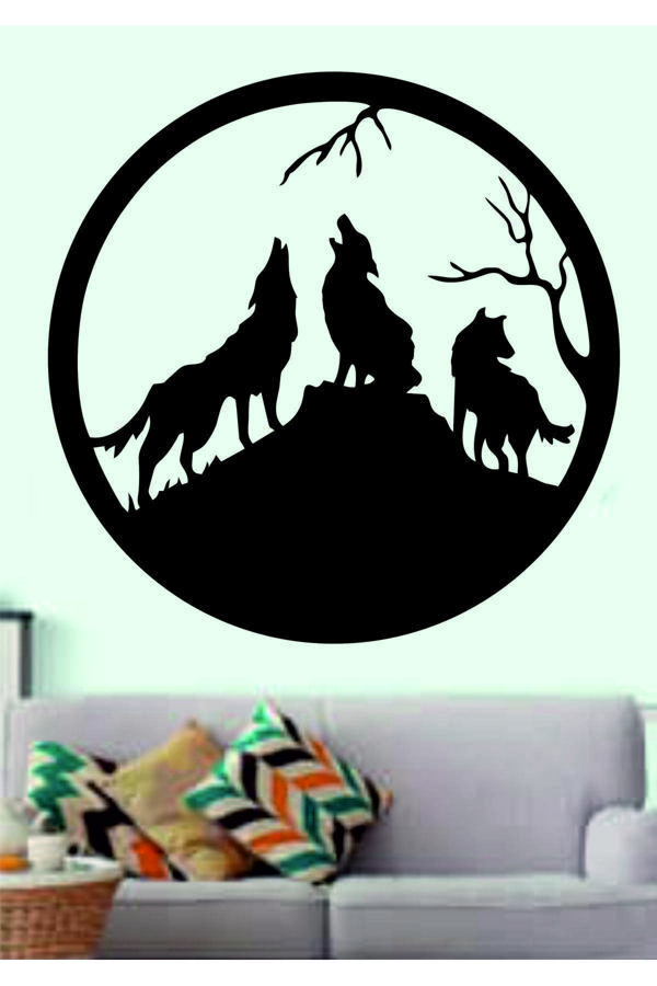 Dekor Treni 3'Lü Kurt Dekoratif Ahşap Duvar Dekoru - Image 1