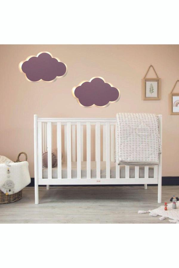 Dekor Treni Çocuk-Bebek Odası "Dekoratif 2'Li Bulut Aydınlatma Seti1" - Image 1