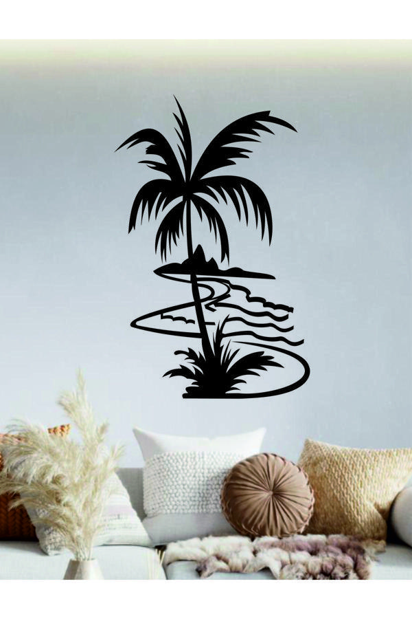 Dekor Treni Palmiye Dekoratif Ahşap Duvar Dekoru - Image 1