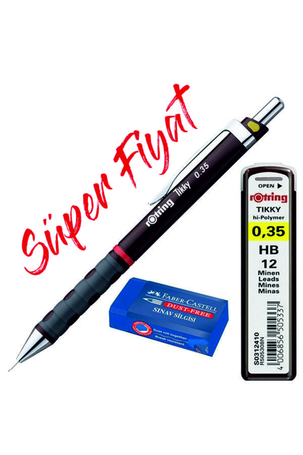Rotring Tikky 0.35 Versatil + 0.35 Uç + Faber Sınav Silgisi - Image 1
