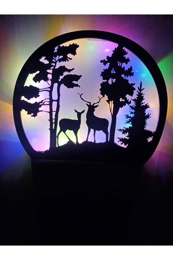 Dekor Treni Peri Ledli Dekoratif Ahşap Duvar Dekoru - Image 1