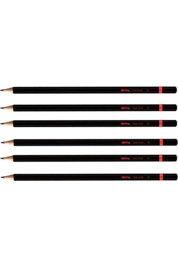 Rotring 2B Sınav Kalemi 6'Lı Set Siyah 7.5 Cm Uzunlukta 6 Adet - Image 1