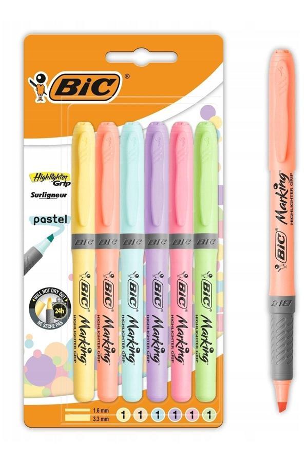 Bic Pastel 6'Lı Fosforlu Kalem Marking Highlighter Grip Pastel Blister - Image 1