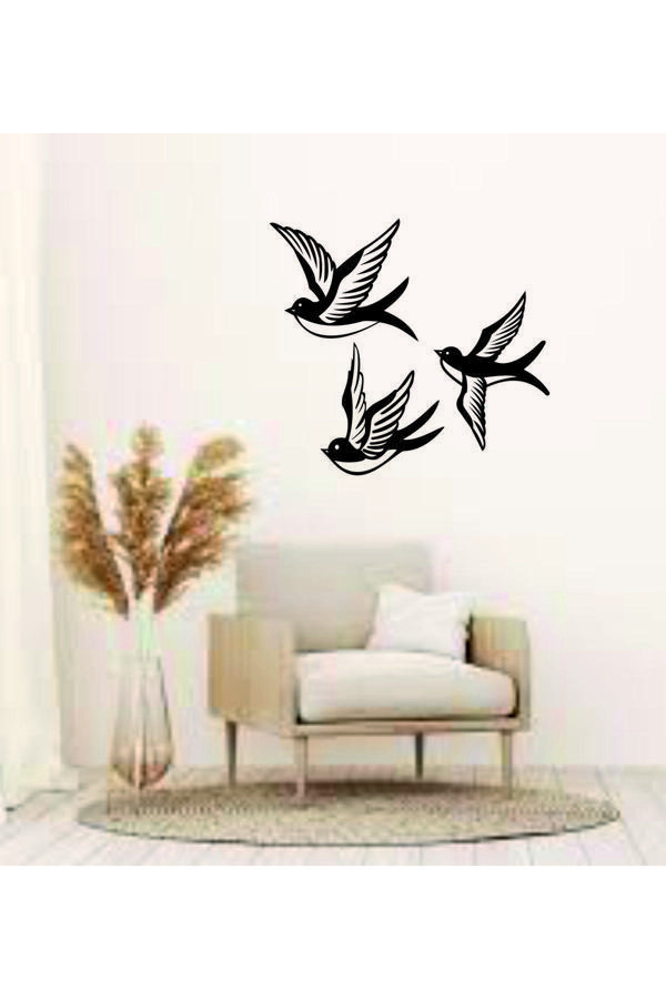 İlk Hediyem 3'Lü Kuş Dekoratif Ahşap Duvar Dekoru - Image 1