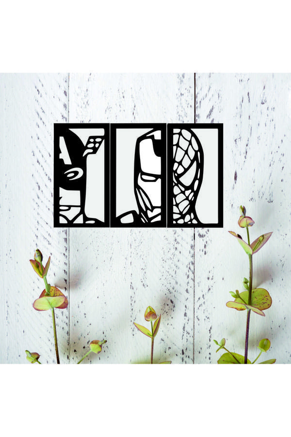 İlk Hediyem 3'Lü Süper Kahramanlar Dekoratif Ahşap Duvar Dekor Seti - Image 1