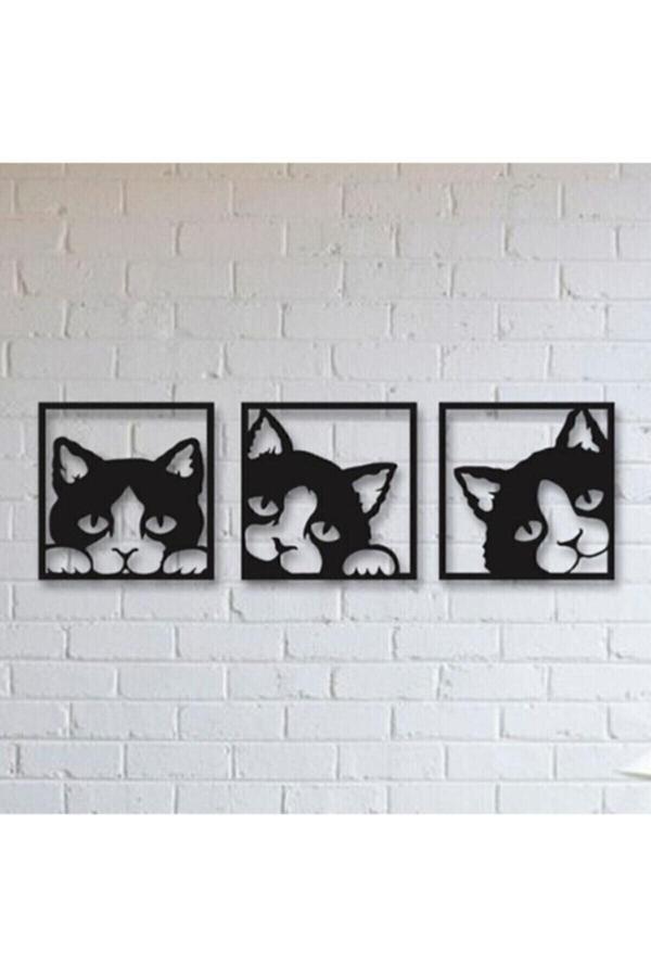 Proscreen Kedili 3'Lü Duvar Tablosu - Image 1