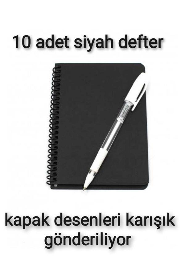 Mekafix 10'Lu Siyah Defter Ve 10 Adet Beyaz Kalem - Image 1