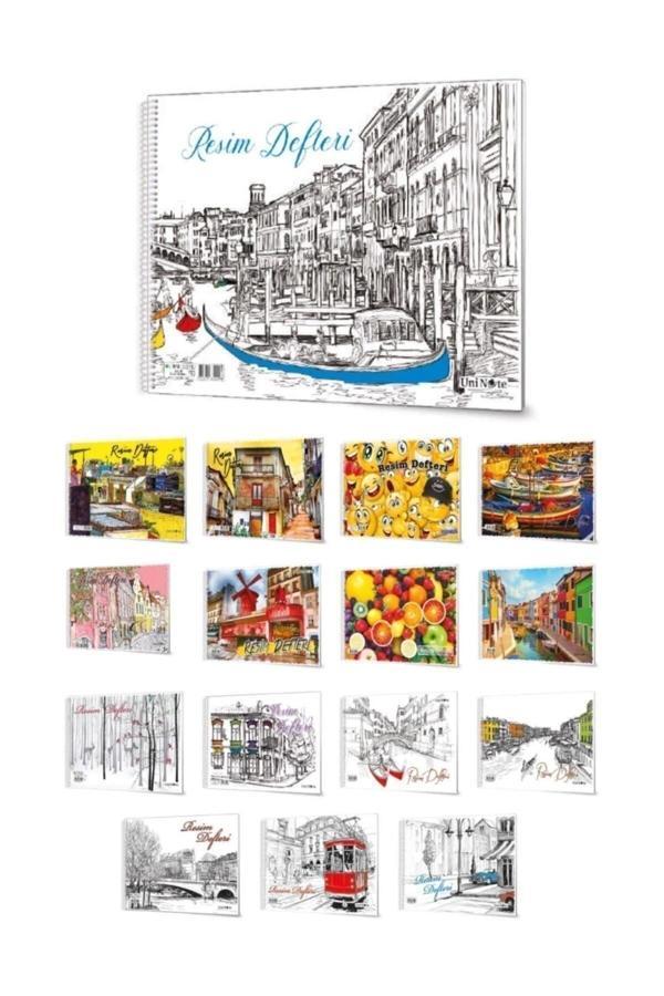 Elif Kırtasiye 15 Yaprak Resim Defteri Orta Boy Spiralli Karton Kapak 23 X 35 Cm - Image 1