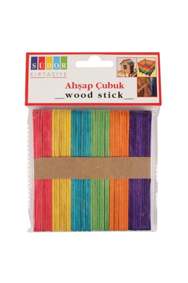 Südor Bs69 Ahşap Çubuk Küçük Renkli Dondurma Çubuğu 50 Li - Image 1