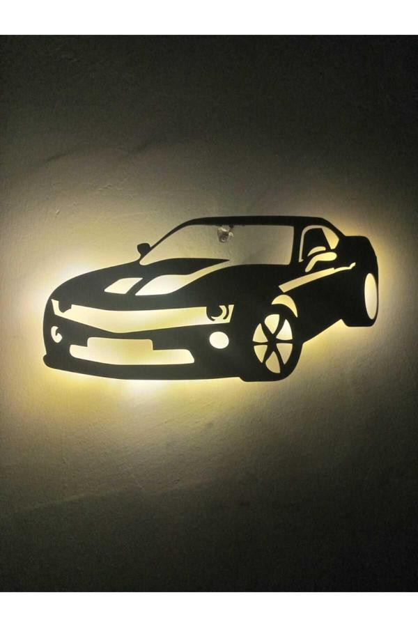 İlk Hediyem Peri Ledli Klasik Araba2 Bebek-Çocuk Ve Genç Odası Dekoratif Ahşap Gece Lambası - Image 1