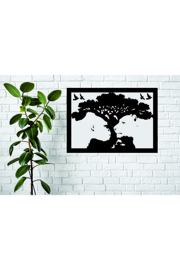 İlk Hediyem Goril-Aslan-Ağaç Silüetli Dekoratif Ahşap Duvar Dekoru - Image 1