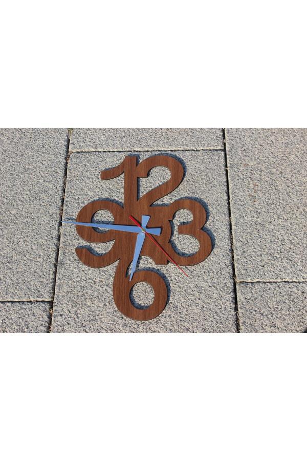 Dekor Treni Sol Anahtar Temalı Dekoratif Ahşap Duvar Saati - Image 1