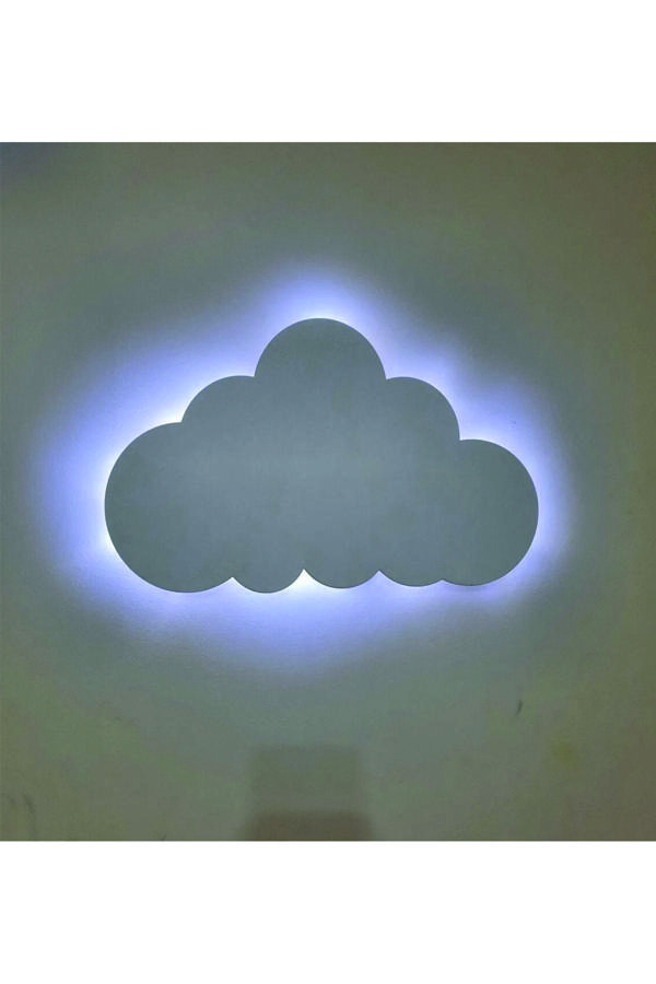 İlk Hediyem Çocuk Odası Peri Ledli, Işıklı Beyaz Bulut Gece Lambası 40 X 25 Cm - Image 1