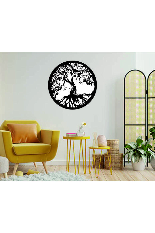 Dekor Treni Yuvarlak Hayat Ağacı Dekoratif Ahşap Duvar Dekoru - Image 1